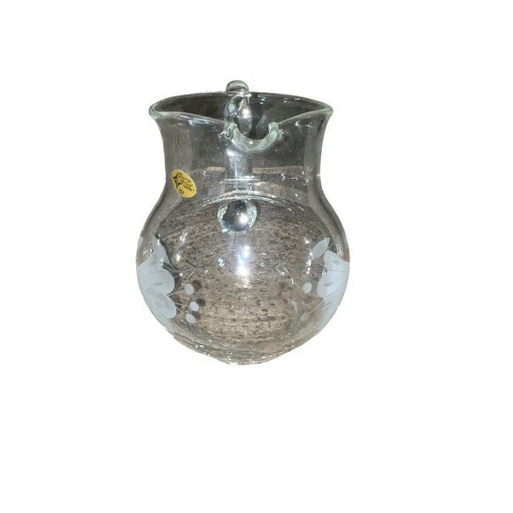 Vintage 1985 Action Industries Floral Lace Pitcher Hand-cut Turkish Crystal NEW - Picture 14 of 16